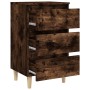 Mesita de noche 2 uds patas de madera roble ahumado 40x35x69 cm de vidaXL, Mesitas de noche - Ref: Foro24-813135, Precio: 86,...