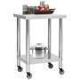 Mesa de trabajo para cocina con ruedas acero inox 60x30x85 cm de vidaXL, Restauración - Ref: Foro24-51631, Precio: 139,63 €, ...