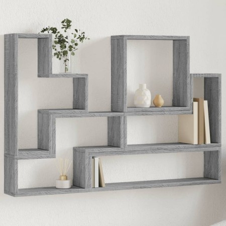 Estantería de pared madera ingeniería gris Sonoma 96x12x64 cm en Estanterías | Comprar online en Foru.es