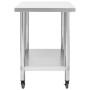Mesa de trabajo para cocina con ruedas acero inox 100x60x85 cm de vidaXL, Restauración - Ref: Foro24-51639, Precio: 141,46 €,...