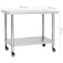 Mesa de trabajo para cocina con ruedas acero inox 100x60x85 cm de vidaXL, Restauración - Ref: Foro24-51639, Precio: 141,46 €,...
