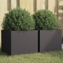Jardineras 2 unidades acero negro 32x30x29 cm en Macetas y jardineras | Comprar online en Foru.es