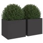 Jardineras 2 unidades acero negro 32x30x29 cm en Macetas y jardineras | Comprar online en Foru.es