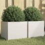 Jardineras 2 unidades acero blanco 32x30x29 cm en Macetas y jardineras | Comprar online en Foru.es