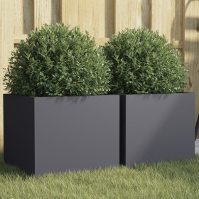 Jardineras 2 unidades acero gris antracita 32x30x29 cm en Macetas y jardineras | Comprar online en Foru.es