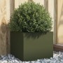 Jardinera acero verde oliva 32x30x29 cm en Macetas y jardineras | Comprar online en Foru.es