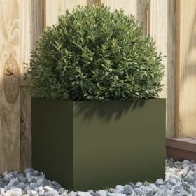 Jardinera acero verde oliva 32x30x29 cm en Macetas y jardineras | Comprar online en Foru.es