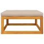 Reposapiés jardín madera maciza acacia con cojines gris taupe de vidaXL, Sofás modulares de exterior - Ref: Foro24-360006, Pr...