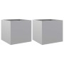 Jardineras 2 unidades acero corten plateado 32x30x29 cm en Macetas y jardineras | Comprar online en Foru.es