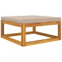 Reposapiés jardín madera maciza acacia con cojines gris taupe de vidaXL, Sofás modulares de exterior - Ref: Foro24-360006, Pr...