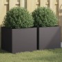 Jardineras 2 unidades acero negro 42x40x39 cm en Macetas y jardineras | Comprar online en Foru.es
