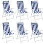 Cojines silla respaldo alto 6 uds tela Oxford rayas azul blanco de vidaXL, Cojines para sillas y sofás - Ref: Foro24-361921, ...