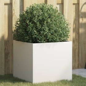 Jardinera acero blanco 42x40x39 cm en Macetas y jardineras | Comprar online en Foru.es