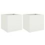 Jardineras 2 unidades acero blanco 42x40x39 cm en Macetas y jardineras | Comprar online en Foru.es