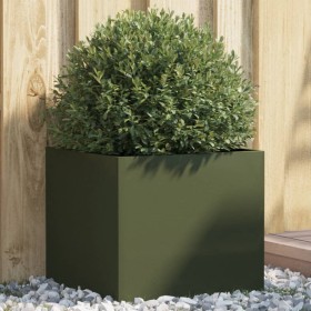 Jardinera acero verde oliva 42x40x39 cm en Macetas y jardineras | Comprar online en Foru.es