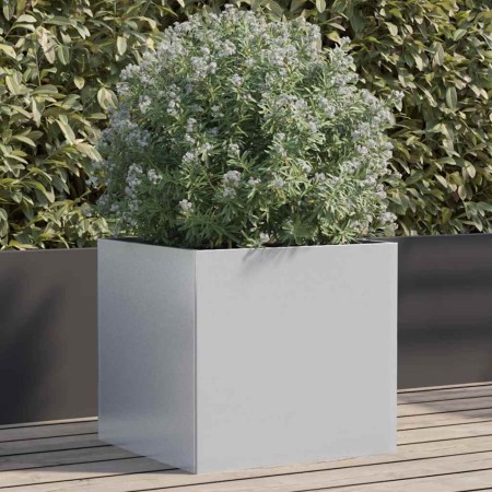 Jardinera de acero galvanizado plateado 42x40x39 cm en Macetas y jardineras | Comprar online en Foru.es