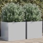Jardineras 2 unidades acero galvanizado plateado 42x40x39 cm en Macetas y jardineras | Comprar online en Foru.es