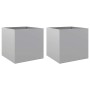 Jardineras 2 unidades acero galvanizado plateado 42x40x39 cm en Macetas y jardineras | Comprar online en Foru.es