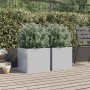 Jardineras 2 unidades acero galvanizado plateado 42x40x39 cm en Macetas y jardineras | Comprar online en Foru.es