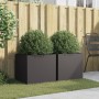 Jardineras 2 unidades acero negro 49x47x46 cm en Macetas y jardineras | Comprar online en Foru.es