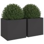 Jardineras 2 unidades acero negro 49x47x46 cm en Macetas y jardineras | Comprar online en Foru.es