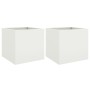 Jardineras 2 unidades acero blanco 49x47x46 cm en Macetas y jardineras | Comprar online en Foru.es