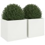 Jardineras 2 unidades acero blanco 49x47x46 cm en Macetas y jardineras | Comprar online en Foru.es