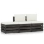 Muebles de jardín 3 piezas con cojines madera impregnada gris de vidaXL, Conjuntos de jardín - Ref: Foro24-3068182, Precio: 2...