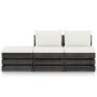 Muebles de jardín 3 piezas con cojines madera impregnada gris de vidaXL, Conjuntos de jardín - Ref: Foro24-3068182, Precio: 2...