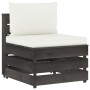 Muebles de jardín 3 piezas con cojines madera impregnada gris de vidaXL, Conjuntos de jardín - Ref: Foro24-3068182, Precio: 2...