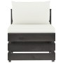 Muebles de jardín 3 piezas con cojines madera impregnada gris de vidaXL, Conjuntos de jardín - Ref: Foro24-3068182, Precio: 2...