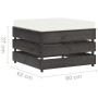 Muebles de jardín 3 piezas con cojines madera impregnada gris de vidaXL, Conjuntos de jardín - Ref: Foro24-3068182, Precio: 2...