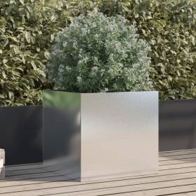 Jardinera de acero inoxidable plateado 49x47x46 cm en Macetas y jardineras | Comprar online en Foru.es