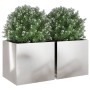 Jardineras 2 unidades acero inoxidable plateado 49x47x46 cm en Macetas y jardineras | Comprar online en Foru.es