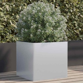 Jardinera de acero galvanizado plateado 49x47x46 cm en Macetas y jardineras | Comprar online en Foru.es