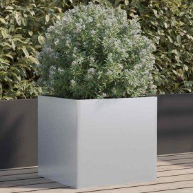 Jardinera de acero galvanizado plateado 49x47x46 cm en Macetas y jardineras | Comprar online en Foru.es