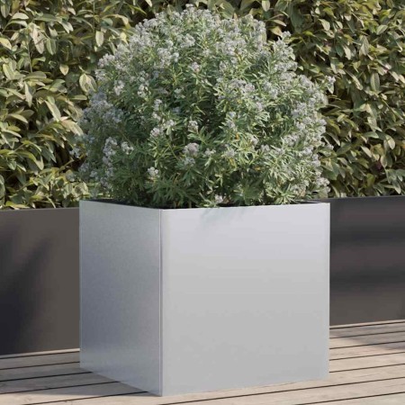 Jardinera de acero galvanizado plateado 49x47x46 cm en Macetas y jardineras | Comprar online en Foru.es