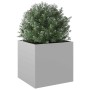 Jardinera de acero galvanizado plateado 49x47x46 cm en Macetas y jardineras | Comprar online en Foru.es