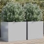 Jardineras 2 unidades acero galvanizado plateado 49x47x46 cm en Macetas y jardineras | Comprar online en Foru.es