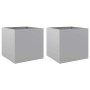 Jardineras 2 unidades acero galvanizado plateado 49x47x46 cm en Macetas y jardineras | Comprar online en Foru.es