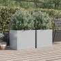 Jardineras 2 unidades acero galvanizado plateado 49x47x46 cm en Macetas y jardineras | Comprar online en Foru.es