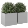Jardineras 2 unidades acero galvanizado plateado 49x47x46 cm en Macetas y jardineras | Comprar online en Foru.es