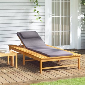 Tumbona con cojín gris oscuro y almohada madera maciza acacia de vidaXL, Tumbonas - Ref: Foro24-362154, Precio: 177,92 €, Des...