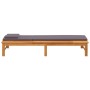 Tumbona con cojín gris oscuro y almohada madera maciza acacia de vidaXL, Tumbonas - Ref: Foro24-362154, Precio: 177,92 €, Des...