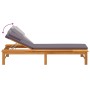 Tumbona con cojín gris oscuro y almohada madera maciza acacia de vidaXL, Tumbonas - Ref: Foro24-362154, Precio: 177,92 €, Des...
