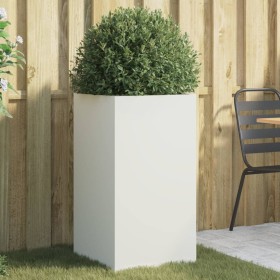 Jardinera acero blanco 42x38x75 cm en Macetas y jardineras | Comprar online en Foru.es