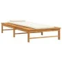 Tumbona con cojín blanco crema y almohada madera maciza acacia de vidaXL, Tumbonas - Ref: Foro24-362155, Precio: 162,38 €, De...