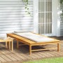 Tumbona con cojín blanco crema y almohada madera maciza acacia de vidaXL, Tumbonas - Ref: Foro24-362155, Precio: 219,14 €, De...