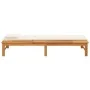Tumbona con cojín blanco crema y almohada madera maciza acacia de vidaXL, Tumbonas - Ref: Foro24-362155, Precio: 162,38 €, De...