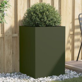 Jardinera acero verde oliva 52x48x75 cm en Macetas y jardineras | Comprar online en Foru.es
